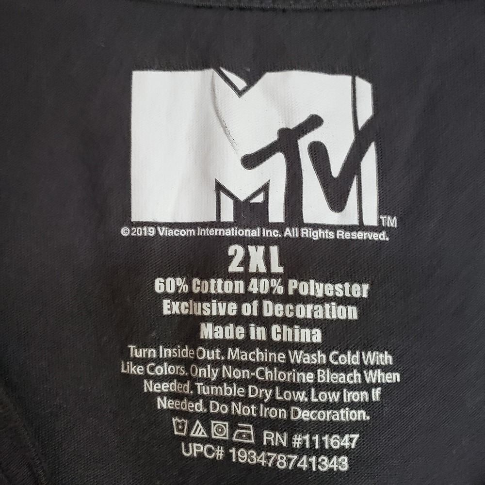 MTV Shirt Womens Plus 2XL‎ Black Leopard Music Television Cropped Tie Front Top - Picture 4 of 6